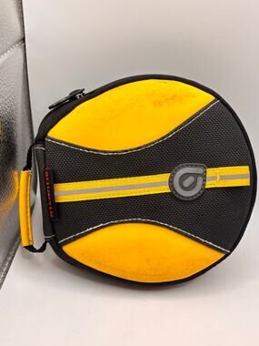 Black & Yellow Round CD DVD Game case holder with 24 retro CD’s inside Atlantic